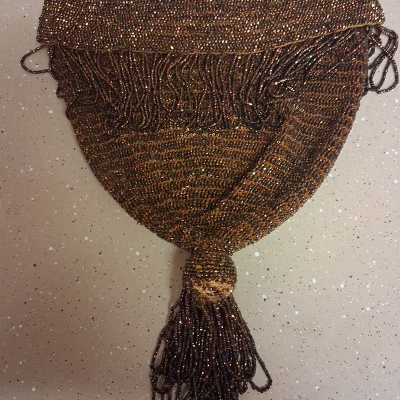 Elegant Brown Beaded Clutch - Picture 2 of 5